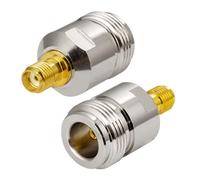 Vecys SMA to N-Type Adapter SMA Female to N-Type Female Adapter for Wi-Fi Antenna Cable WLAN Wireless Wifi Router (2 pcs)