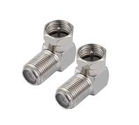Vecys TV Aerial F Type Right Angle 90 Degree Adapter F Type Male to Female Right Angle 90° Connector for Wall Mounted TVs,Wall Plates, Satellite SKY Virgin,Cabinets and Coax Coaxial Cable（2 pcs）