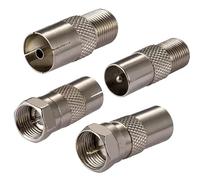 Vecys TV Antenna Coaxial Cable Adapter F Type to TV Adapter DVB-T T2 Tuner Antenna Adapter HD for Ariel BK LED 4K 3D UHD 4 Kit