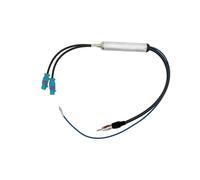 Vecys Universal Car Stereo Radio AM/FM Antenna Amplifier Splitter Fakra to DIN plug to dual Fakra Z plug Splitter Signal Booster Amplifier Amp Compatible with AM FM Car Radio