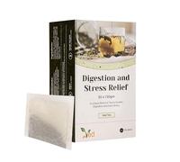 Ved Digestion & Stress Relief Herbal Tea, Organic cumin seeds, cinnamon bark, lemongrass, Caffeine-Free Soothing Tea for Gut Health & Relaxation - 20 Tea Bags