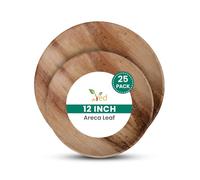 VED Disposable, Eco-Friendly, Biodegradable Areca Leaf Dish, (12"(30 cm), Round Trey), Compostable Dinner Plates, Heavy-Duty Plate for Wedding, Party & Picnic, Microwave & Oven Safe.