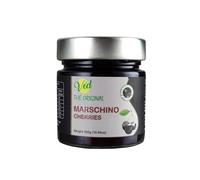 Ved Gourmet Original Black Maraschino Cherries - Italian Cherry for Old-Fashioned Cocktails - Vegan Cocktail, Bourbon Cherries in Natural Syrup for Cocktail Garnish,300G