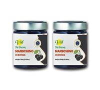 Ved Gourmet Original Black Maraschino Cherries - Italian Cherry for Old-Fashioned Cocktails - Vegan Cocktail, Bourbon Cherries in Natural Syrup for Cocktail Garnish, (600 G (Pack of 2))