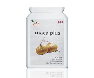 Ved Organic Maca Root Black, Red, Yellow 1505 mg per Serving 60 Capsules Peruvian Maca Root Gelatinized 100% Pure Non-GMO Supports Reproductive Health Natural Energizer (30 Days Supply).