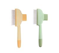 VED Pet Combs 2PCS & Hair Removal Brush - Stainless Steel Grooming Comb for Cats & Dogs, Flea Comb for Shedding, Knots & Tangles