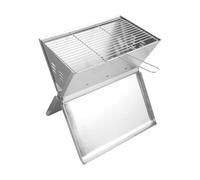 VED Portable Barbecue Grill - Foldable Notebook Style BBQ | Stainless Steel Charcoal Grill for 2-3 People | Outdoor BBQ for Camping, Terrace, Patio & Beach (35x24x39 cm)