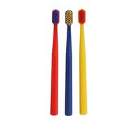 VED ProCura Ultra Soft Toothbrush, Dark Blue + Red + Yellow