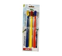 VED ProCura Ultra Soft Toothbrush - Gentle Manual Toothbrush for Adults with 5,460 Super Soft Bristles for Sensitive Teeth and Gums, (Dark Blue+RED+Yellow)