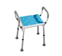 VED Shower Chair, 6 Positions Adjustable Bathtub Shower Stool with Detachable Handrails, Aluminum Alloy, Non-Slip Chair Bench Seat for Elderly Handicap Disabled Bathroom, White, 47x54x73-83 cm
