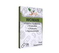 VED Woman Complex Probiotics and Prebiotics Complex - 10 Billion CFU - 20 Live Bacterial Cultures - 28 Probiotic Complex Capsules for Woman - Lactobacillus crispatus 28 Days Supply.