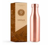 Veda Leaf Copper Water Bottle, 950 ML (32.5 Oz), Vintage Smooth Finish,Handcrafted Ayurvedic Copper Water Bottle, Certified Pure Copper Water Bottle Vessel, Large (4-8 cups)