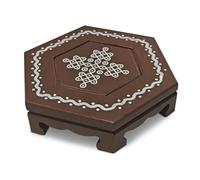 Vedantam Coffee table riser - decorative riser for home decor - risers for kitchen - decor riser - indian return gift, diwali, pooja - 5" hexagon size, in brown (4, Brown)