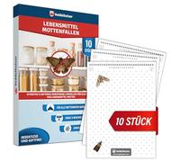 Veddelholzer Pack of 10 Food Moth Traps with Pheromone Attraction Effective Food Moth Control Monitoring of Moths Thanks to High Performance Glue Trap Long-Term Protection 10 x 8 Weeks