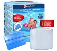 Veddelholzer Pool Repair Kit with Waterproof Tape 10 cm x 150 cm Transparent Sealing Flex Tape for All Pool Surfaces
