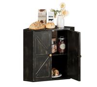 VEDECASA Corner Bamboo Bread Box - Double Layer Kitchen Counter Storage Container, Large Capacity Bread Bin with Lid, Bread Storage for Homemade Bread, Rolls, Farmhouse Style, Antique Black