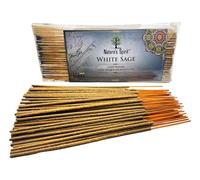 Vedic Masala Hand Rolled Incense Sticks 100g Pack Traditional Indian Joss Sticks Long Burning Natural Aromatherapy Incense for Meditation Yoga Relaxation Spiritual (White Sage)