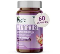 Vedic Menopause Supplement | 20 Vitamins, Minerals & Herbs- Red Clover, Sage, Primrose, Flaxseed, Ginseng | Perimenopause, Menopause Support- Hot Flashes Relief, Mood Swings, Fatigue | UK Made, Vegan