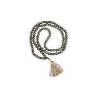 Vediknectar® Prayer Mala 108 Beads Chanting Beads Feng Shui Crystal Stone Indian Prayer Necklace Tibetan, Buddhist Hindu Prayer Beads Reiki Gold Pyrite Reiki Stone Mala Meditation Tools Return Gift