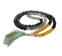 Vediknectar® Reiki Mala 108 Beads Chanting Beads Lucky Charm Crystal Stone Indian Prayer Necklace Tibetan, Buddhist Hindu Prayer Beads Reiki Seven Chakra Healing Meditation Stone Hindu Gift