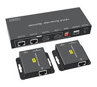 VEDINDUST HDMI Extender Splitter 1 in 2 Out 165FT/50M Length Transmission Over CAT 5e/6/7 Cable Support EDID Presets 1080P 60HZ POC