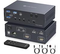 VEDINDUST USB C KVM Switch Dock 2 Computers 2 Monitors 4K120Hz Mac Windows