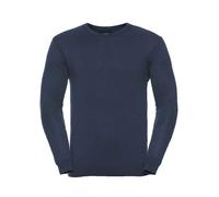 Vee Neck Cotton Blend Jumper GREY BLACK BLUE Russell Collection V-Neck Jumper