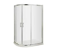 VeeBath 900mm Offset Quadrant Shower Enclosure 6mm Glass - Chrome | Easyfit Profile Assembly, Reversible Left or Right Fit, Quick-release Wheels, Square T-bar Handles
