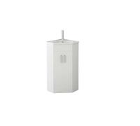 VeeBath BB.VTCW001 Linx Bathroom Cloakroom Corner Basin Vanity Cabinet Unit High Gloss Double Door Sink Furniture 500 x 470mm, White, 500x470