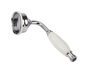 VeeBath Beta 180mm Hand Held Round Shower Head - Pencil Type, Solid Construction