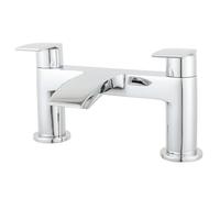 VeeBath Cascade Bath Filler Mixer - Modern Dual Lever Design, Chrome Finish, G3/4" Inlet, Bath Deck Mounted Basin Double Tap Shower, Bathroom Tap Fillers and Mixer Systems