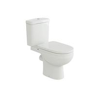 VeeBath Compakt White Push Button Flush Close Coupled Toilet WC with Soft Closing Seat Short Projection - 630mm
