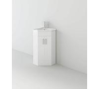 Veebath Corner 400 Unit And Basin - White