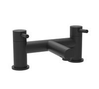 VeeBath Delta Bath Filler - Matt Black Finish, G3/4" Inlet, Dual Lever, Deck Mounted Bath Mixer Taps with Shower, Round Edge Double Bathroom Tap Modern Shower Mixer