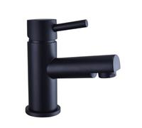 VeeBath Delta Mono Basin Mixer - Matt Black Finish, G1/2" Inlet, Single Lever, Rounded Edge Deck Mounted, Modern Design Sink Taps, Bathroom and Basin Tap