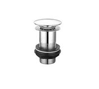 VeeBath Essentials Pop Up Push Button Basin Sink Clicker Waste Unslotted Chrome with Clicker Clack Sprung Plug