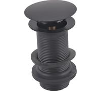 VeeBath Ideal Full Dome Waste Unslotted, Premium Click Clack Waste for Designer Basins Without Overflow, Waste for Bathroom Sink, Matt Black