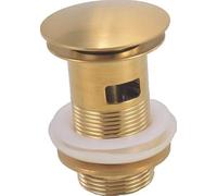 VeeBath Ideal Slotted Basin Waste Full Dome, Pop-Up Basin Waste, Modern Waste for Bathroom Sink with Click Clack Function, Brushed Brass