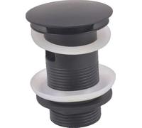 VeeBath Ideal Slotted Basin Waste Full Dome, Pop-Up Basin Waste, Modern Waste for Bathroom Sink with Click Clack Function, Matt Black