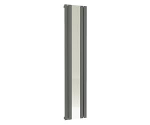 VeeBath Lille Anthracite Low Carbon Mild Steel Vertical Single Panel Mirror Bathroom Heating Radiator - 1800 x 450mm
