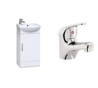 Veebath Linx 420mm Vanity Sink Cabinet Unit & Mono Basin Mixer Tap