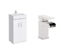 Veebath Linx 450 Compact Vanity Sink Unit & Waterfall Basin Mixer Tap