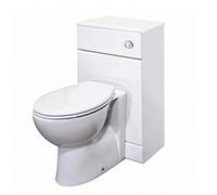 VeeBath Linx BTW Back to Wall WC Toilet High Gloss White Bathroom Furniture Concealed Cistern Cabinet Unit - 500 x 300mm
