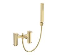 VeeBath Lunar Soft Square Bath Shower Mixer Tap With Kit - Brushed Brass