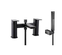 VeeBath Lunar Soft Square Bath Shower Mixer Tap With Kit - Matt Black