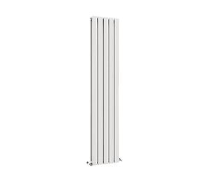 VeeBath Metz Slimline Low Carbon Mild Steel White Vertical Flat Double Panel Bathroom Heating Radiator - 1800 x 375mm, EDW200