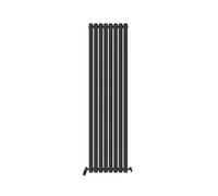 VeeBath Montpellier Matt Anthracite Low Carbon Mild Steel Vertical Single Panel Bathroom Heating Radiator - 1800 x 480mm
