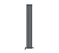 VeeBath Montpellier Matt Anthracite Low Carbon Mild Steel Vertical Single Panel Bathroom Heating Radiator - 1800 x 240mm