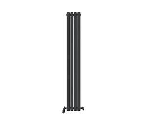 VeeBath Montpellier Matt Anthracite Low Carbon Mild Steel Vertical Single Panel Bathroom Heating Radiator - 1600 x 240mm