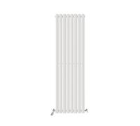 VeeBath Montpellier Matt White Low Carbon Mild Steel Vertical Single Oval Panel Bathroom Heating Radiator - 1600 x 480mm